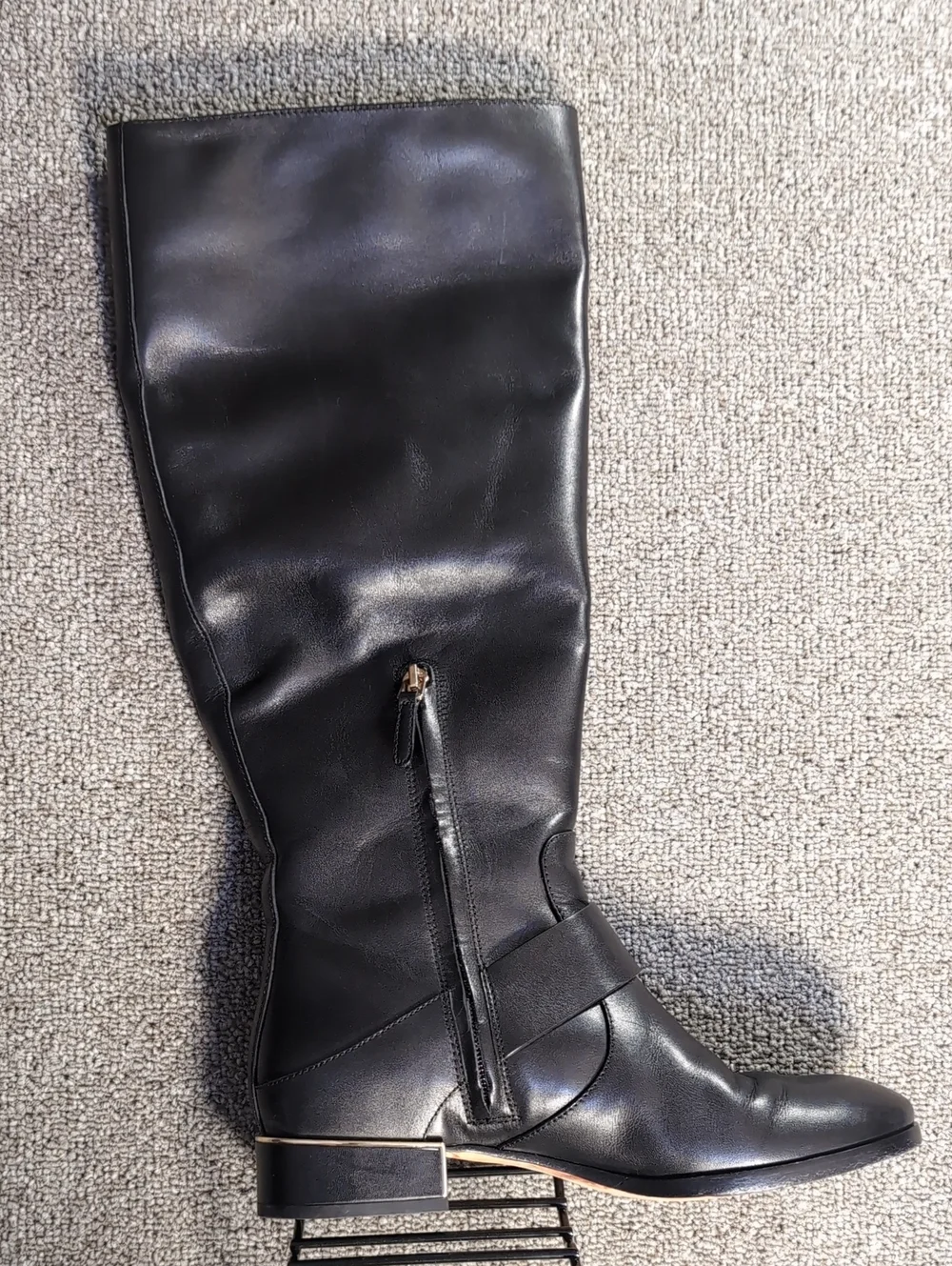 Tory Burch Sofia Black Leather English Riding Boots Size 8.0M Smooth Leather
